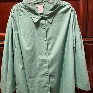 Green Button-Up Shirt plus size 5X Women’s